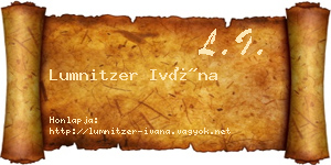 Lumnitzer Ivána névjegykártya